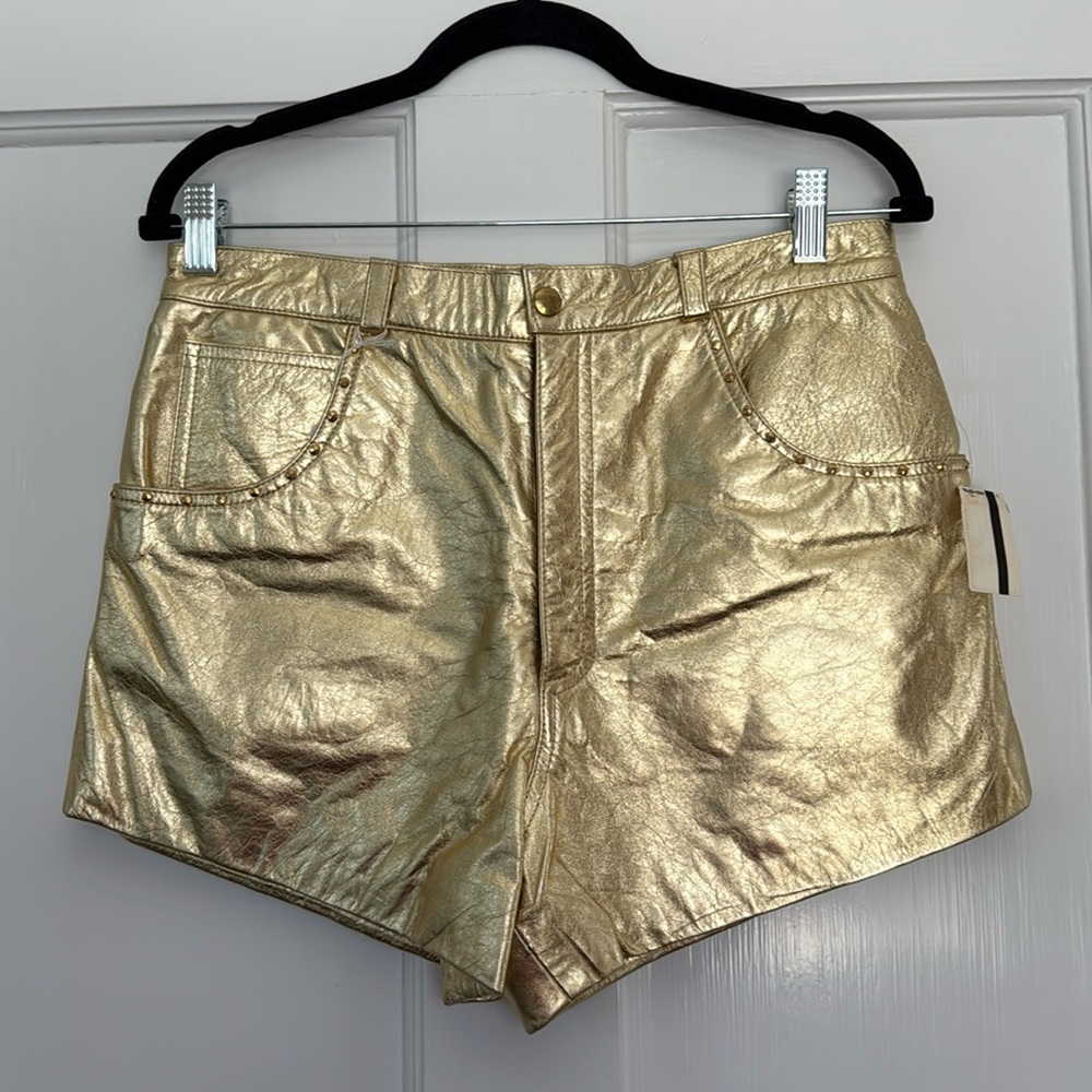 Vintage Leather Gold Shorts